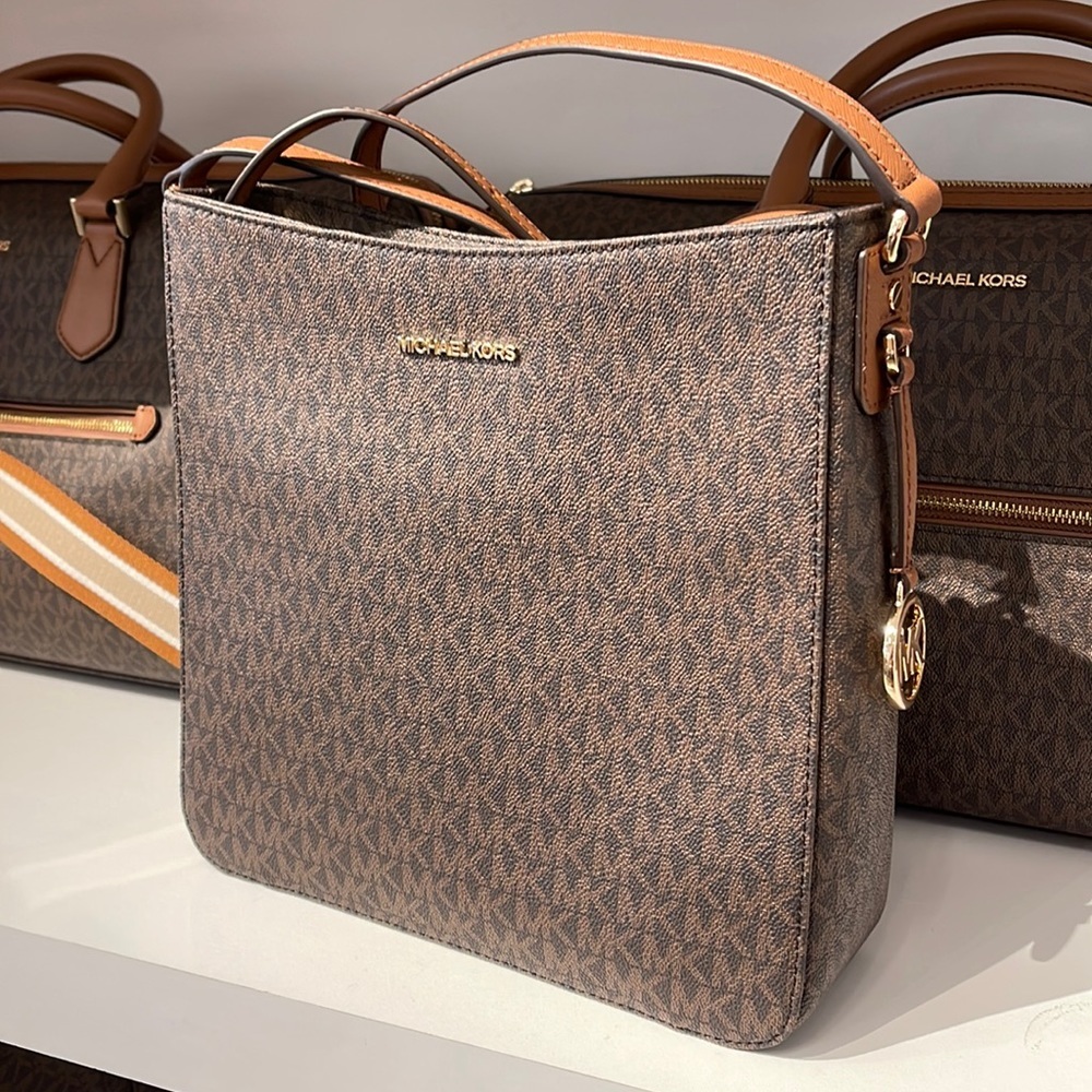 Michael Kors Jet Set Travel Large Messenger Crossbody Bag Brown